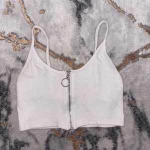 Windsor White Zippered Camisole Top